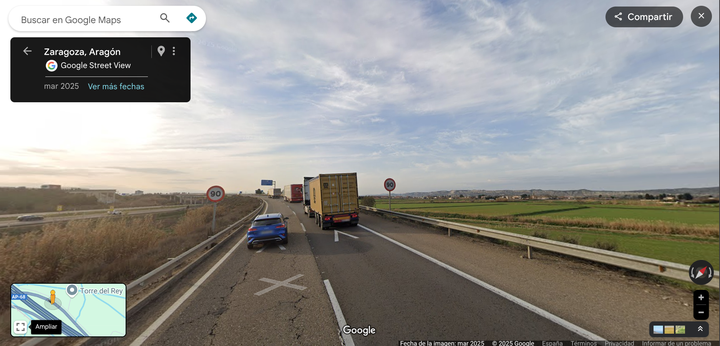 Velocidad limitada a 90 hasta salida Monzalbarba